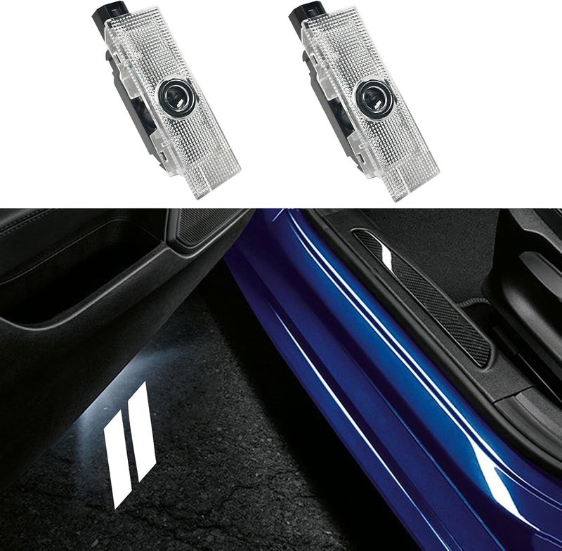 JUNMEI 2PCS Never Fade Door Lights Logo for Dodge Challenger Hornet GT R/T, Courtesy LED Welcome Puddle Projection Light Lamps Accessories (White) - Image 1